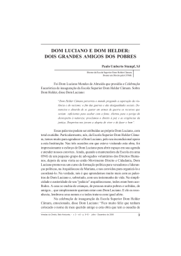 dom luciano e dom helder: dois grandes amigos dos pobres