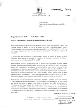 Requerimento - Assembleia Municipal de Lisboa