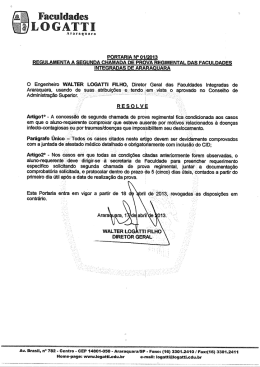 Portaria que regulamenta Segunda Chamada de Provas.