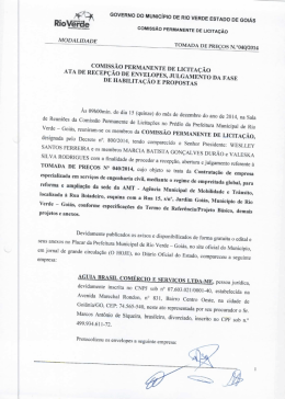 `E GOvERNO DO MUNICÍPIO DE RIO vERDE ESTADO DE GOIÁS