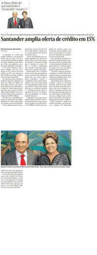 Santander amplia oferta de cr&eacute;dito em 15%