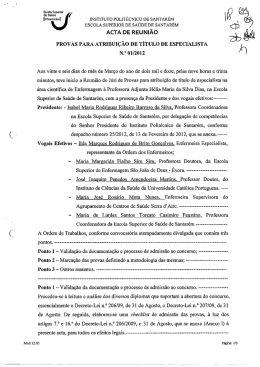 ACTA DE REUNI&Atilde;O - Instituto Polit&eacute;cnico de Santar&eacute;m