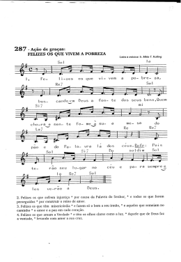 287 - Ação de graças: FELIZES OS QUE VIVEM A POBREZA