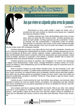 Aos que vivem se culpando pelos erros do passado