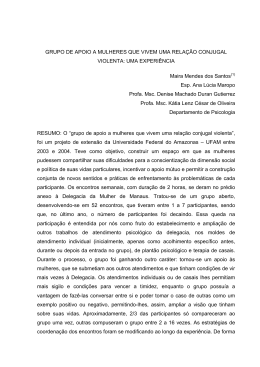 GRUPO DE APOIO A MULHERES QUE VIVEM UMA RELA&Ccedil;&Atilde;O