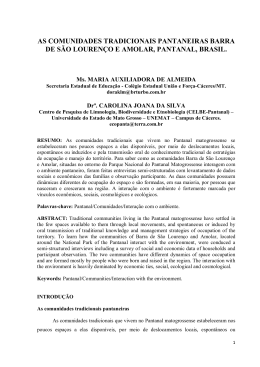 as comunidades tradicionais pantaneiras barra de s&atilde;o