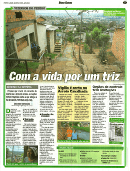 Pessoas que vivem em encostas de morros ou à beira de arroios