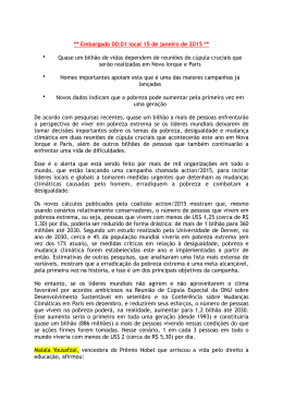 ** Embargado 00:01 local 15 de janeiro de 2015