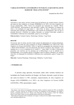 Varia&ccedil;&atilde;o fon&eacute;tica em Sergipe e no Paran&aacute;