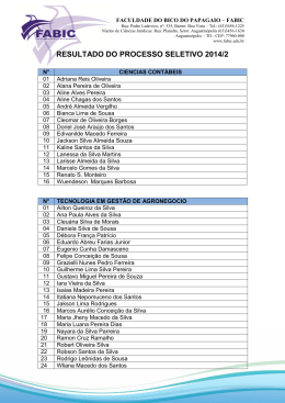 RESULTADO DO PROCESSO SELETIVO 2014/2