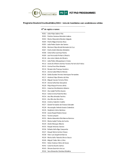 Programa Doutoral EnviHealth&Co/2015 &ndash; Lista de Candidatos com