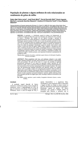 Popula&ccedil;&atilde;o de plantas e alguns atributos do solo relacionados