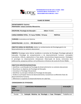 PLANO DE ENSINO DEPARTAMENTO: Qu&iacute;mica PROFESSOR