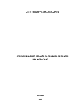 john kennedy gaspar de abreu aprender qu&iacute;mica atrav&eacute;s da