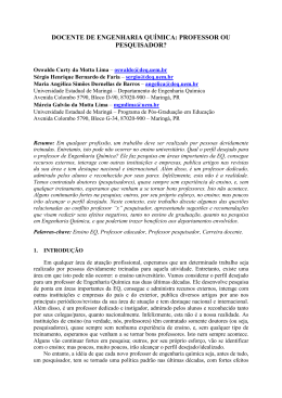 docente de engenharia qu&iacute;mica: professor ou