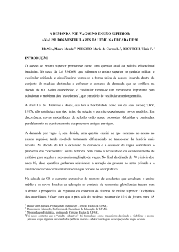 AN&Aacute;LISE DOS VESTIBULARES DA UFMG NA D&Eacute;CADA DE 90