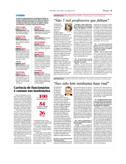 Pesquisa revela falta de professores