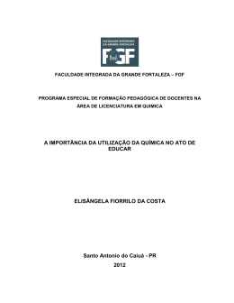 A IMPORTÂNCIA DA UTILIZAÇÃO DA QUÍMICA NO ATO DE