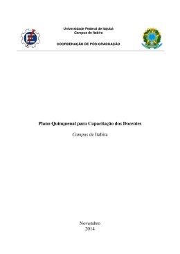 Plano Quinquenal para Capacita&ccedil;&atilde;o dos Docentes Campus