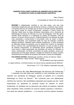 A Alfabetização científica fazendo inclusão social