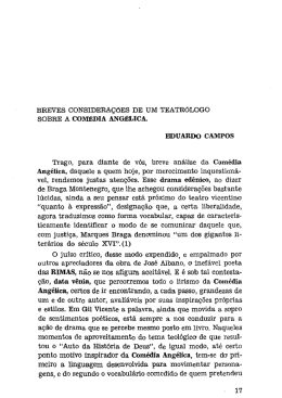 Breves considerações de umteatrólogo sobre A COMÉDIA ANGÉLICA