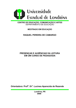 raquel pereira de camargo presen&ccedil;as e aus&ecirc;ncias da leitura em um