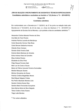 Grupo 230 - Lista de Admitidos e Exclu&iacute;dos