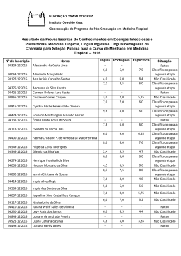 Resultado da Provas Escritas de Conhecimentos em Doen&ccedil;as