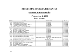 RESULTADO DOS REQUERIMENTOS CURSO DE