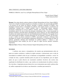 Pobreza Urbana na RMPA