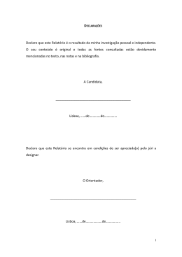 Declaro que este Relat&oacute;rio &eacute; o resultado da minha investiga&ccedil;&atilde;o