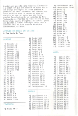 A ordem em que este plano relaciona os livros não 9) Deuteronômio