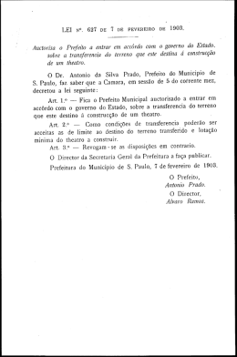 sobre a transferencia do terreno que este destina a