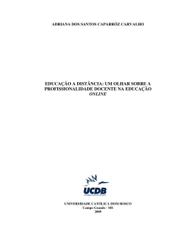educa&ccedil;&atilde;o a dist&acirc;ncia: um olhar sobre a profissionalidade