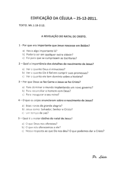 A QEVELA&Ccedil;&Atilde; DO NATAL BE CRISTO. 1 ~ Pr que era Emportante