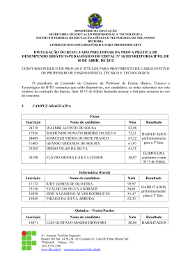 Resultado Preliminar Prova Pr&aacute;tica