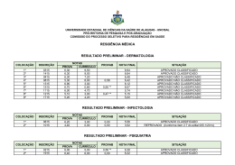 RESULTADO PRELIMINAR - DERMATOLOGIA