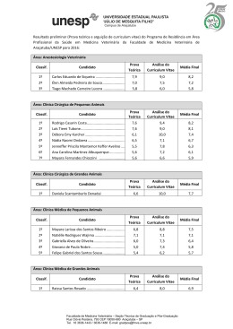 Resultado preliminar (Prova te&oacute;rica e argui&ccedil;&atilde;o de curriculum vitae