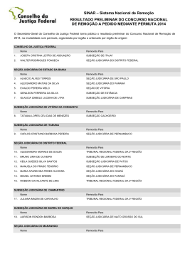 Resultado preliminar do Concurso Nacional de Remo&ccedil;&atilde;o a Pedido