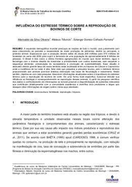 influ&ecirc;ncia do estresse t&eacute;rmico sobre a reprodu&ccedil;&atilde;o de