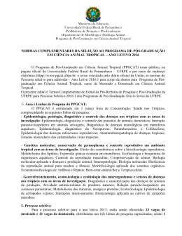 Normas Complementares - Ci&ecirc;ncia Animal