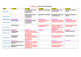 1&ordm; PER&Iacute;ODO A: MEDICINA VETERIN&Aacute;RIA &ndash; HORA 2&ordf; FEIRA
