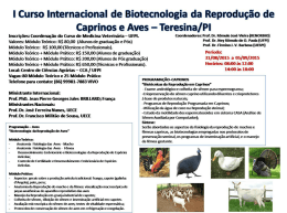 I Curso Internacional de Biotecnologia da Reprodução de Caprinos