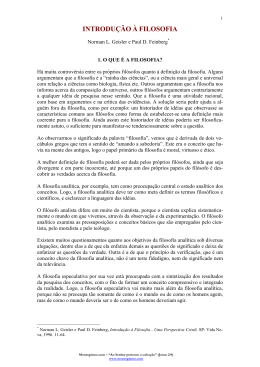 INTRODU&Ccedil;&Atilde;O &Agrave; FILOSOFIA