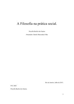 A Filosofia na pr&aacute;tica social. - PUC-Rio