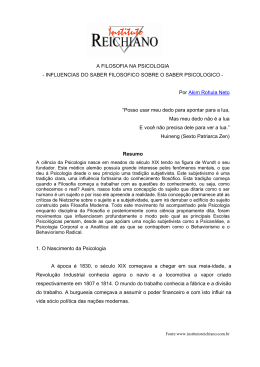 A FILOSOFIA NA PSICOLOGIA Por Akim Rohula Neto