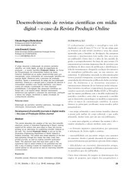 Desenvolvimento de revistas científicas em mídia digital