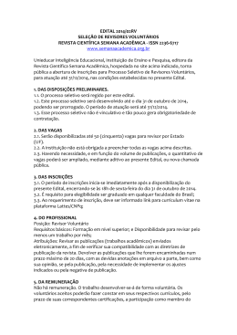 EDITAL 2014/02RV SELE&Ccedil;&Atilde;O DE REVISORES VOLUNT&Aacute;RIOS