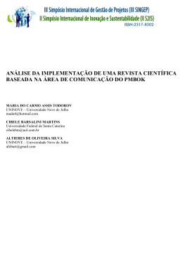 AN&Aacute;LISE DA IMPLEMENTA&Ccedil;&Atilde;O DE UMA REVISTA CIENT&Iacute;FICA