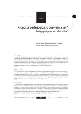 Proposta pedag&oacute;gica: o que vem a ser?